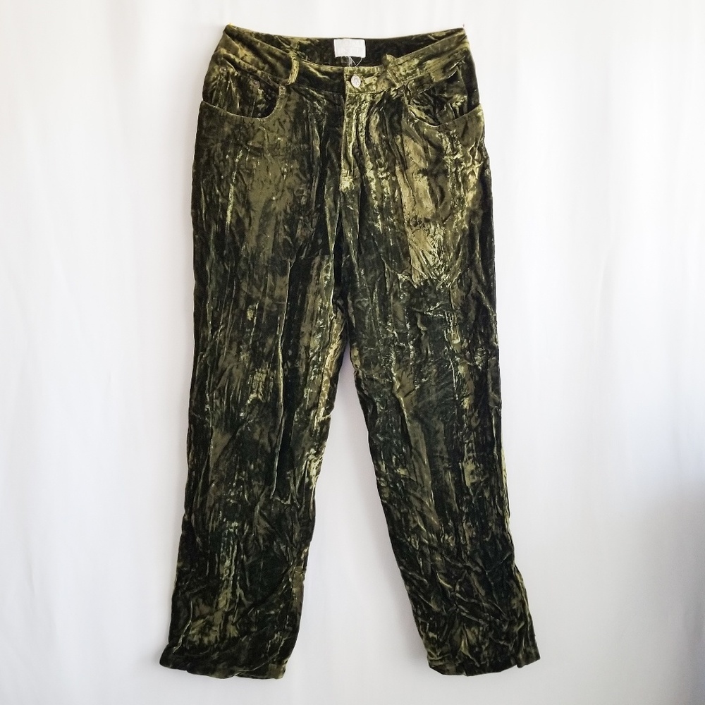 Moda Intl Crushed Velvet Loose Fit Pants Size 4